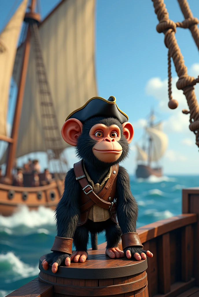 ape on a pirate ship