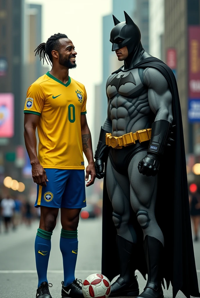 A photo of Ronaldinho and Batman together