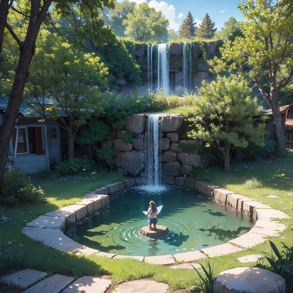 1 water hole in the middle of the fairy forest