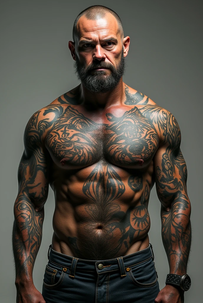 A man with tattoos all over his body with a Name MANTƏD_55.