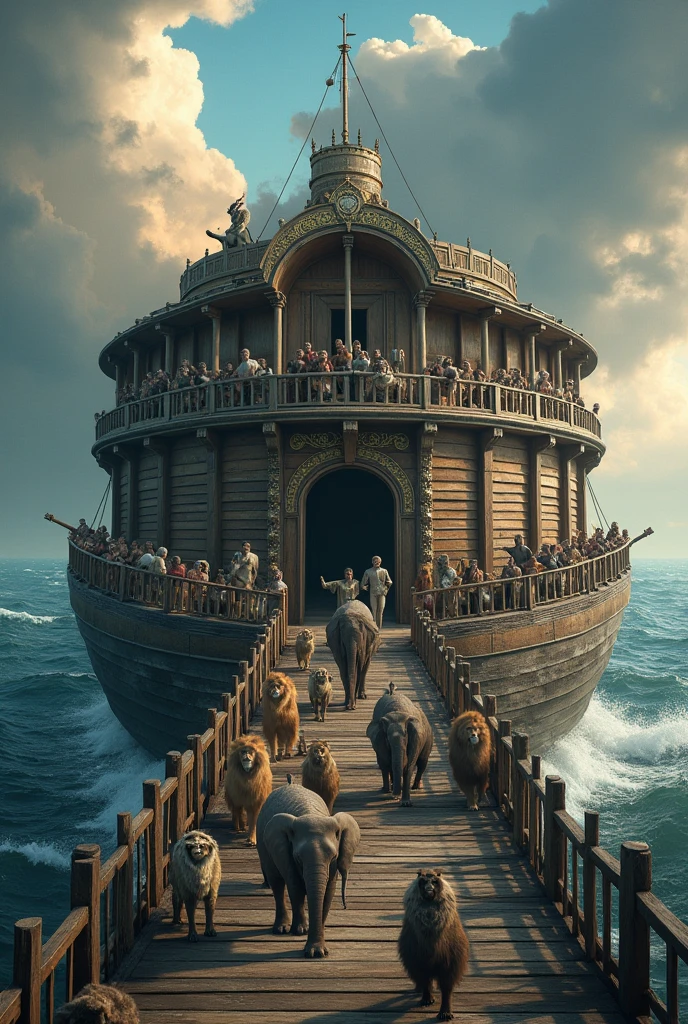 Noah's ark with animals