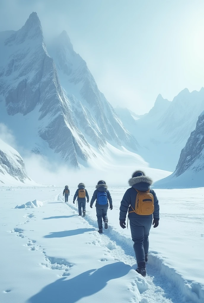People walking in Antarctica