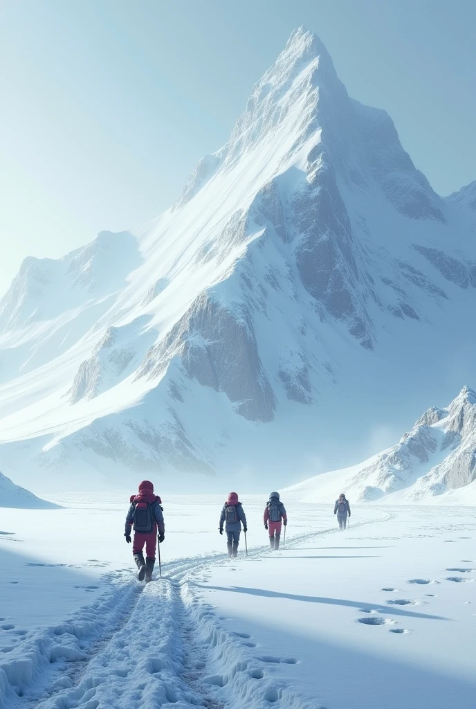 People walking in Antarctica 