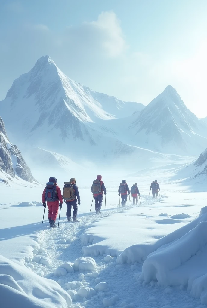People walking in Antarctica