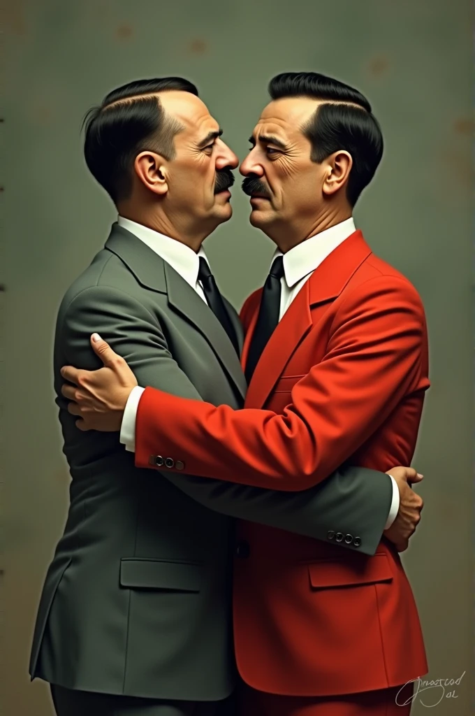 Hirohito and Hitler sharing a french kiss