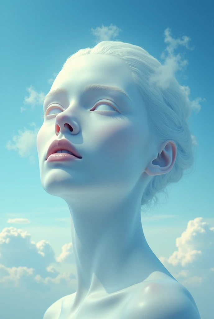 An impressive and intricate white statue of a woman's upper body ((feito de pedra)), cabelos longos, Epic character composition, por ilya kuvshinov, alessio albi, nina masic, foco nítido, natural  lightting, Subsurface dispersion, f2, 35mm, Grain Film