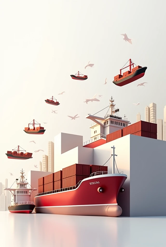 Image to upload as a post to my Instagram, that says it is international trade, can have the colors with white colors, dorado, red, black and burgundy
