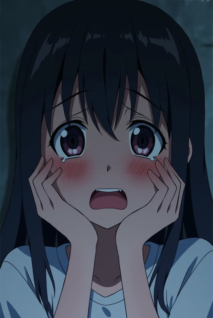 anime, 8k, blush, (drooling:1.3), (saliva drip:1.3), oral invitation