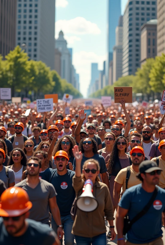 Image of a demonstration of people demanding fair wages and better working conditions.