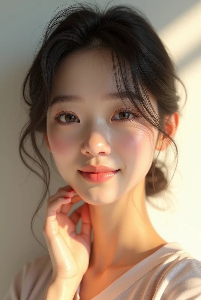 Memory correction:255, Everything modern:1.66, Cute Japanese Women Photos, smile, 20-year-old, Oil and hair balm for one-length straight hair:1.55, (photo Realistic:1.4), (hyper Realistic:1.4), (Realistic:1.3), (Smoother lighting:1.05), (Improving the quality of cinema lighting:0.9), 32K, 1 person,20-year-oldの, Realistic lighting, Backlight, The light shines on your face, Ray Tracing, (Bright light:1.2), (Improvement of quality:1.4), (Highest quality Realistic textured skin:1.4), fine grain, Detailed face,(smile:0), (Emphasis on face close-up:1.3), (Enhances the beauty of skin texture:1.1),((Extremely precise and accurate anatomy:1.0)), (Enhances the beauty of skin texture:1.1), Clean and glowing skin, mesh, thin:1.2, (Realistic:1.3), Realisticなライティング, (Smoother lighting:1.05), 32K, One Japanese woman, fine grain, Detailed face, (Film Grain:1.1),(Accentuates body lines:1.1), High resolution, Natural look, Kind eyes, Improves hair quality, Delicate light and shadow, Transparent muscles, Graceful pose, Beautiful Eyes, Sharp details, Soft light reflection, Beautiful contours, Delicate skin tone, Fine hair texture,Cute Japanese Women Photos, nude
