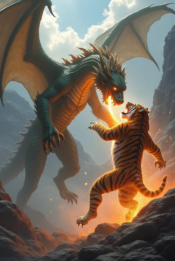 Dragon fight with tiger