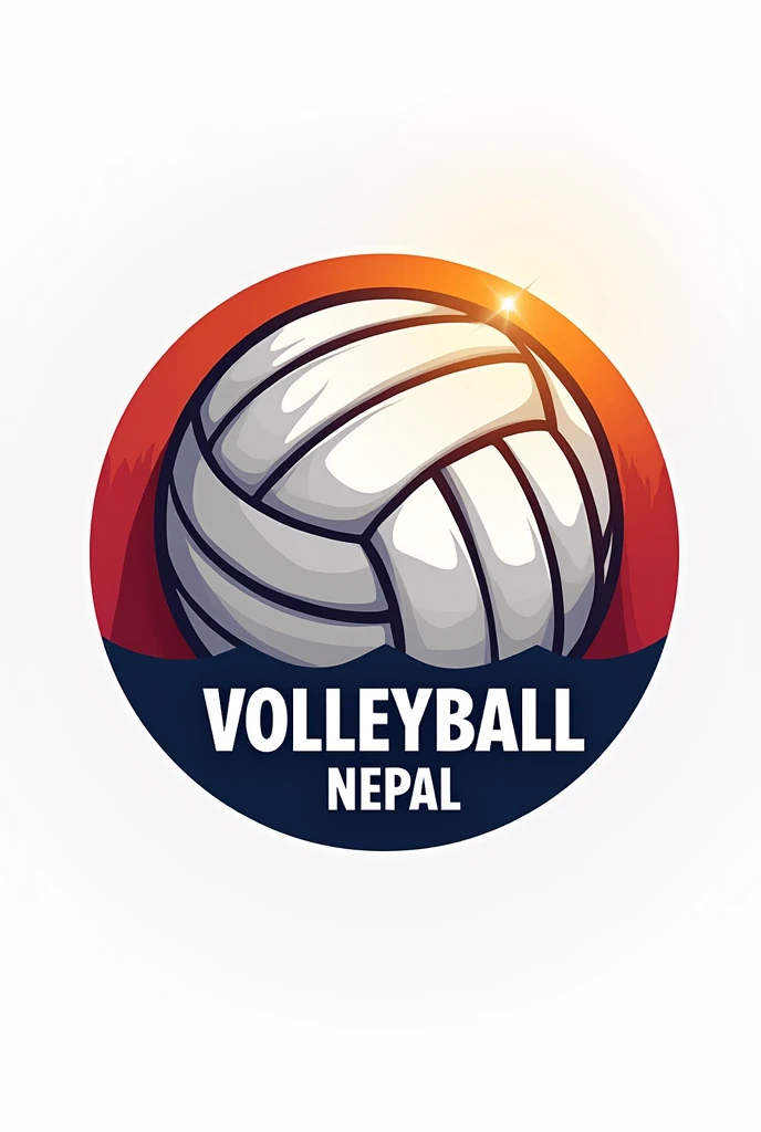 Create a volleyball Nepal round logo with volleyball and text is volleyball Nepal