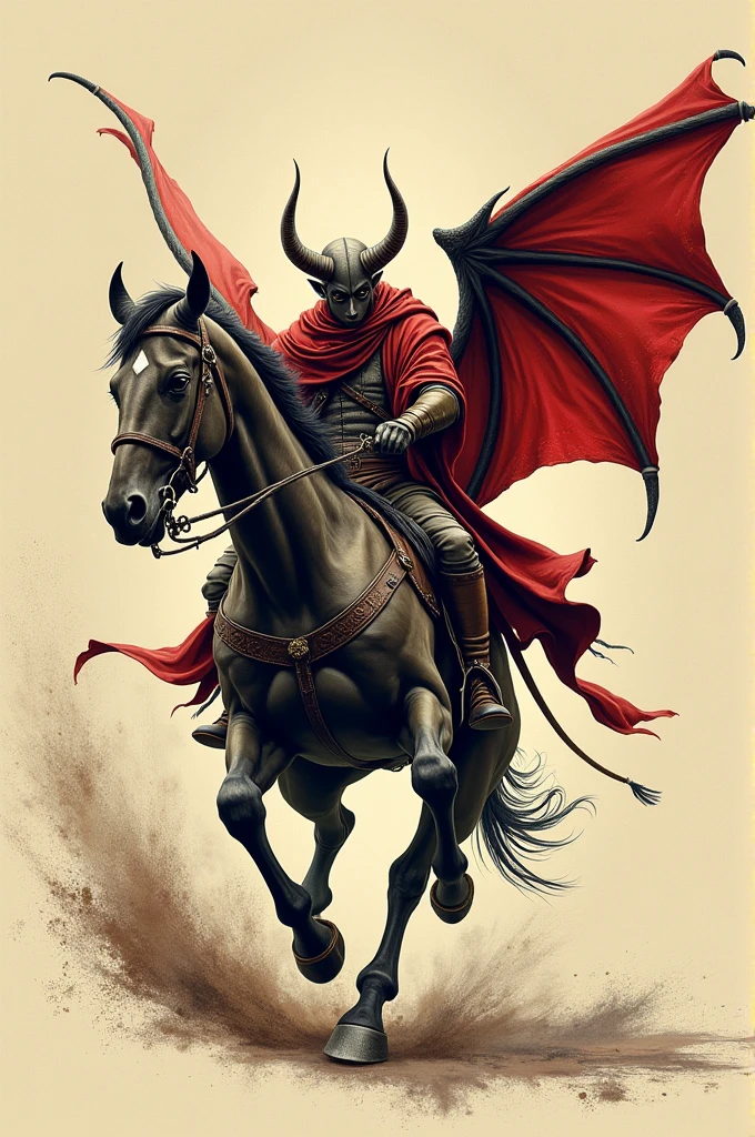A big devil was constantly racing Easy drawing