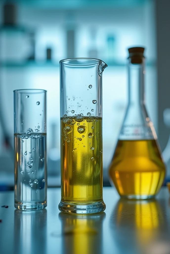 1.	Fill each glass with a small amount of vegetable oil..
2.	Add solvents:
In the first glass, Add the same volume of water as oil.
In the second glass, add the same amount of alcohol.
The third glass, only with oil, will serve as a control.
3.	Use a spoon to mix the contents of each glass for about 30 seconds..
4.	Observation: 
Observe whether the oil mixes or separates from the water and alcohol..
In the case of the glass of water, You should see the oil floating on the water, forming two distinct layers.
In the glass with alcohol, a more homogeneous mixture should be observed, since lipids tend to dissolve in alcohol.
5.	Record observations on lipid solubility.
