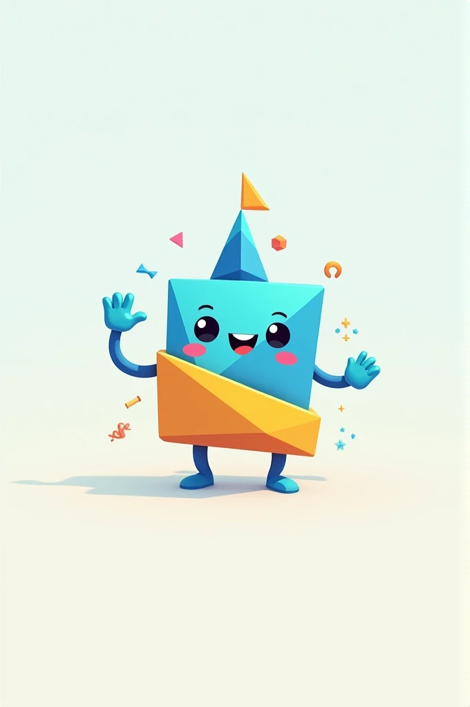 Create a logo for a math game application about flat and spatial shapes.