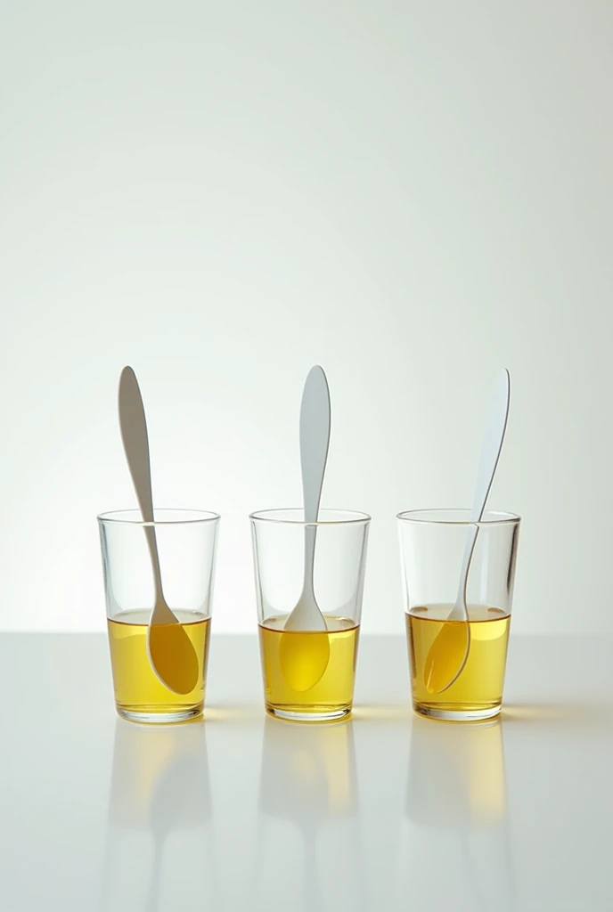 Design the Image:

Step 1: Shows three glasses with a small amount of vegetable oil.
Step 2: Clearly indicate on the first glass that water will be added., In the second glass, alcohol, and the third glass will be the control with only oil.
Step 3: Illustrate the mixing process with a spoon in each glass.
Step 4: Represents the observations:
For the glass of water: Oil floats on water, forming two distinct layers.
For the glass with alcohol: It shows a homogeneous mixture.
For the glass with only oil: Shows the oil unchanged.
