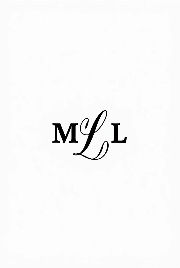 Create a jewelry logo that has a necklace, bracelet, ring and the initials M and L in black and white