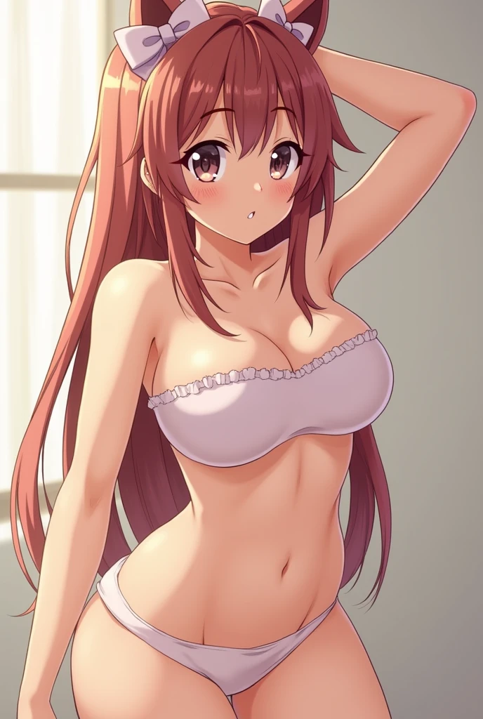 Cute anime girl with big boobs and naked
