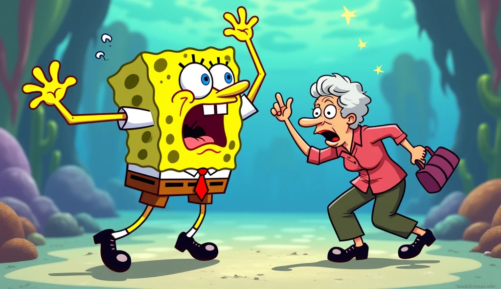 SPONGEBOB HITTING A GRANDMA