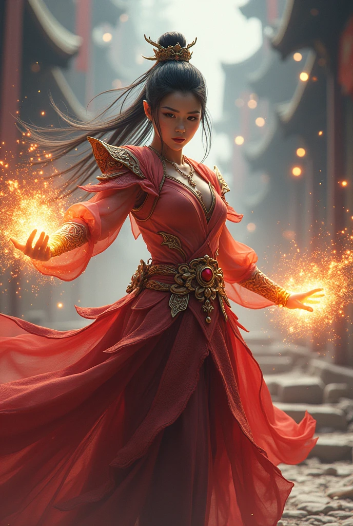 Various images with graphics of Asians with powers