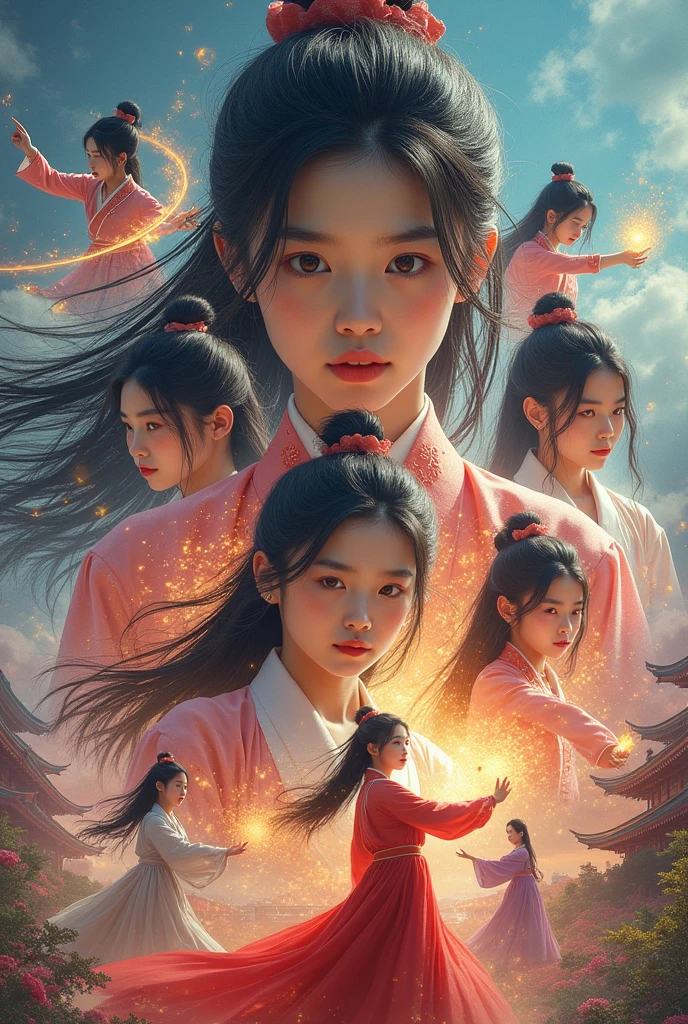 Collage of Korean girls with powers