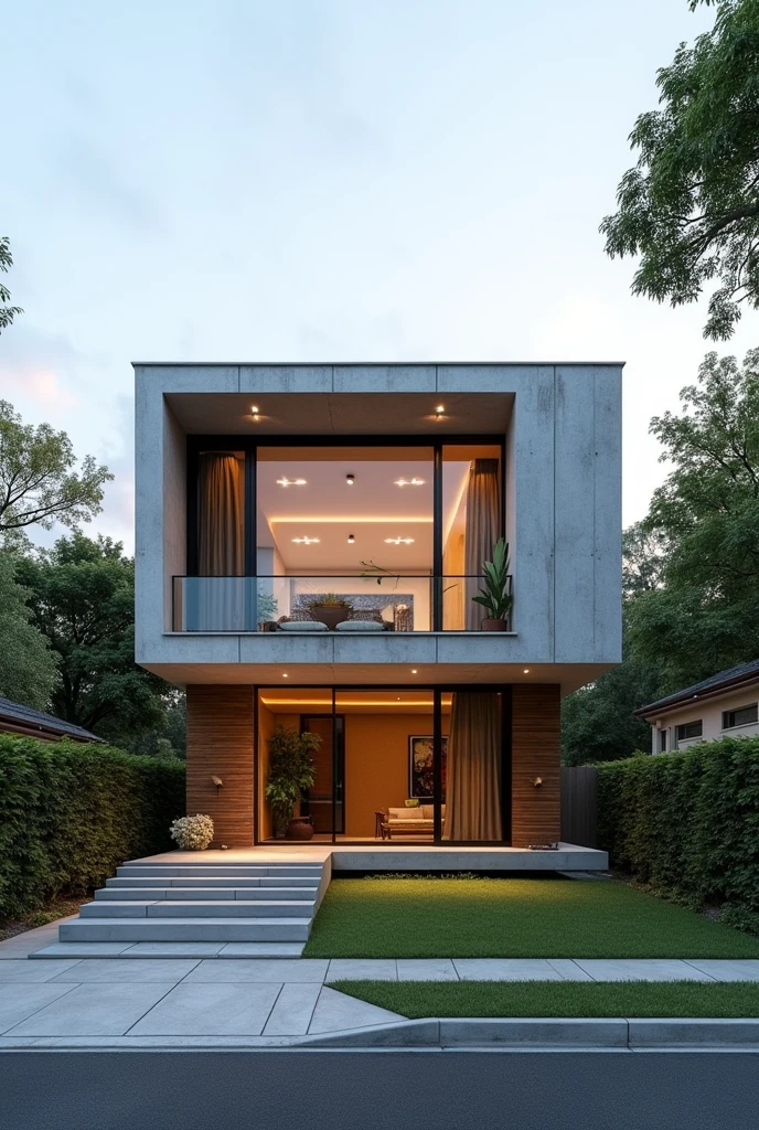 Facade of a modern single-story house