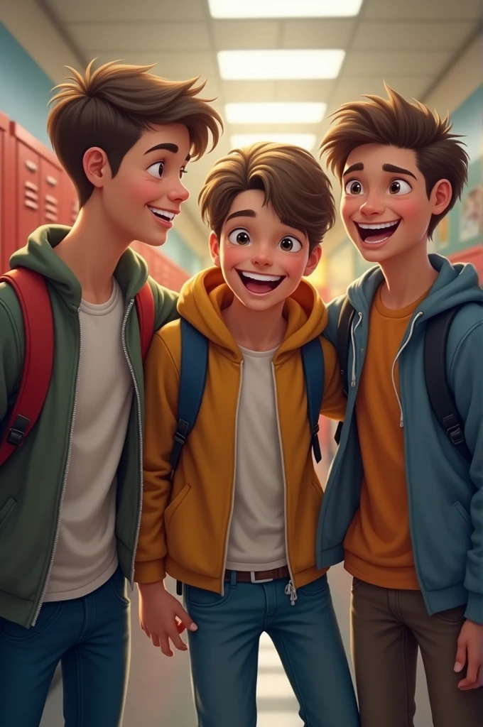 Boys smile at school
