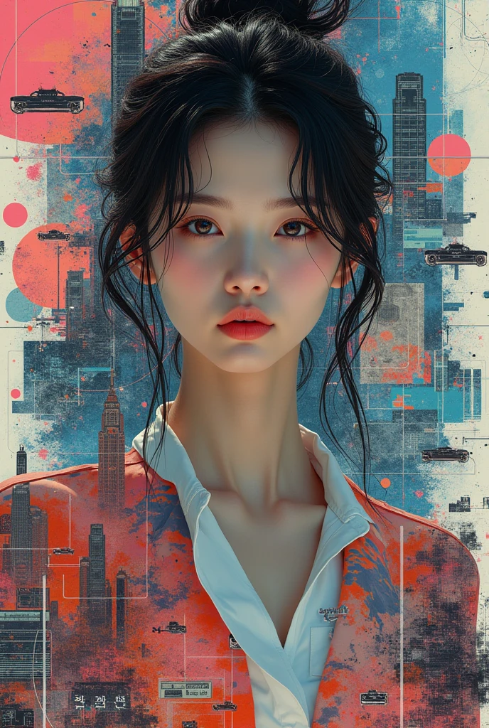Collage of Korean girl with video game powers