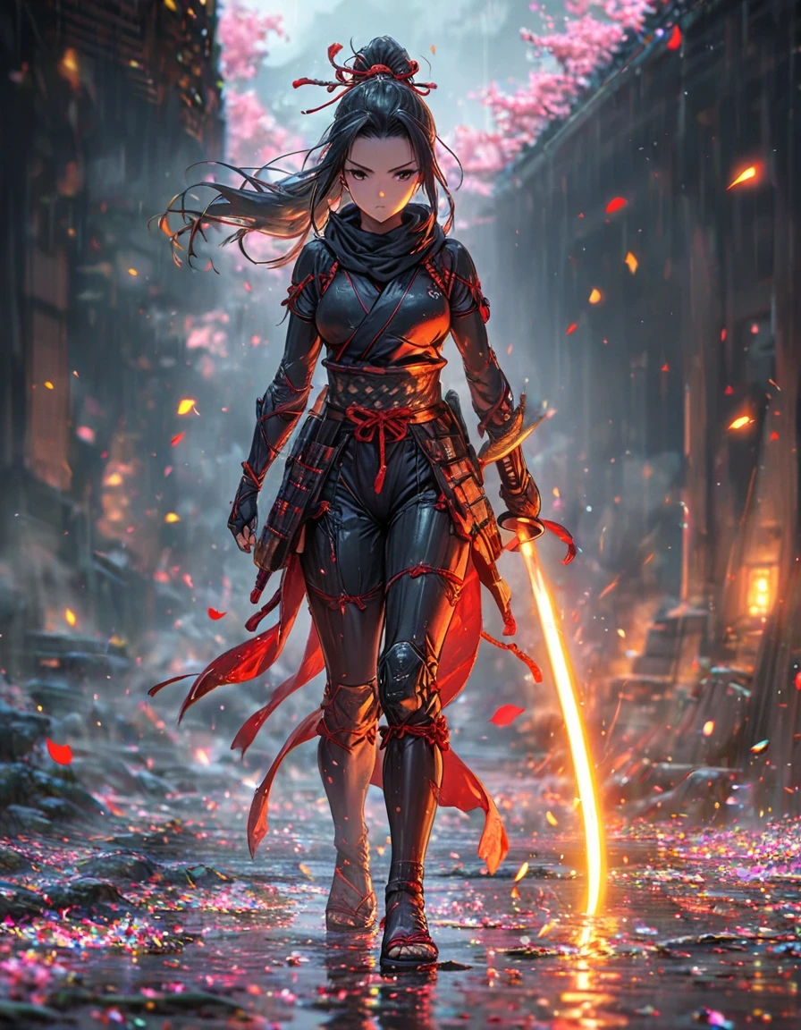 holding katana, clench katana