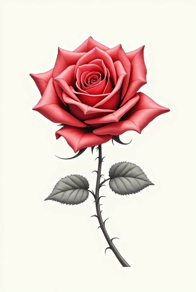 Rose flower drawing 
