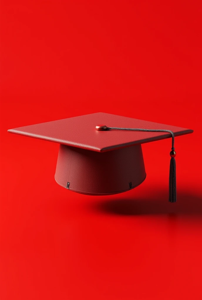 Realistic Graduation Hat Logo, with red tones, Graphic design , red background 3d realism close to reality
