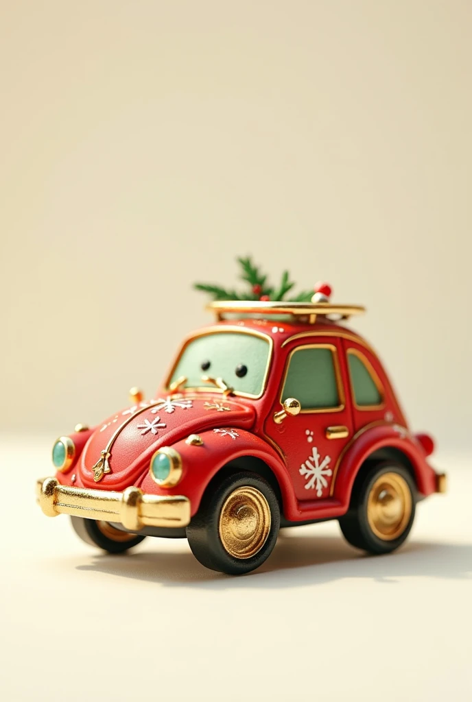 toy car with red colors,Unripe,offwhite,golden and silver shining christmas theme