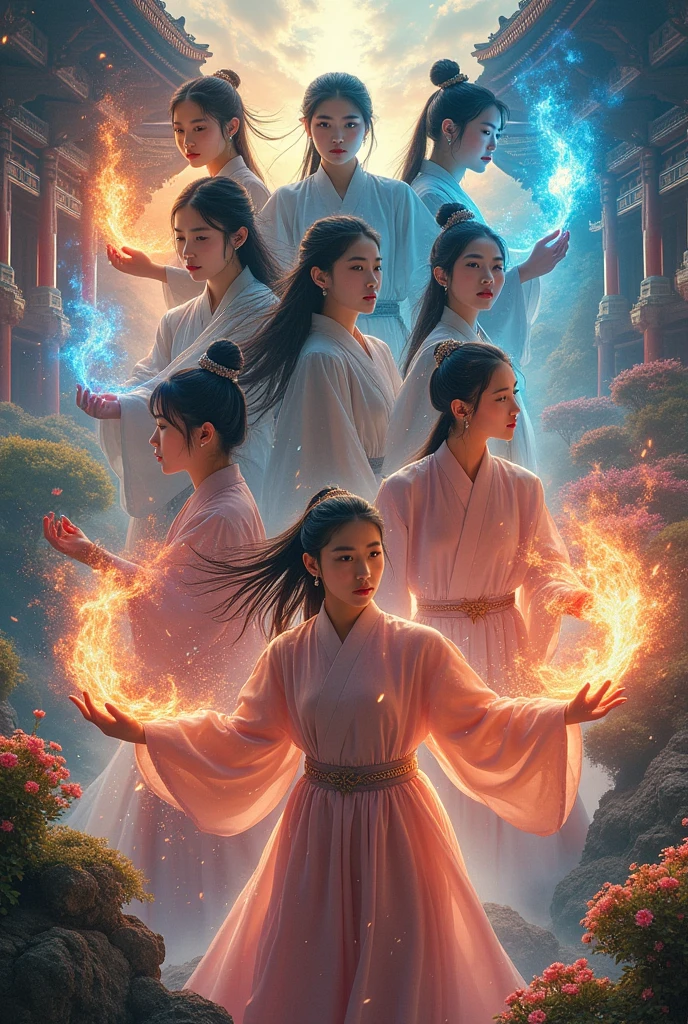 Collage of Korean girls with powers