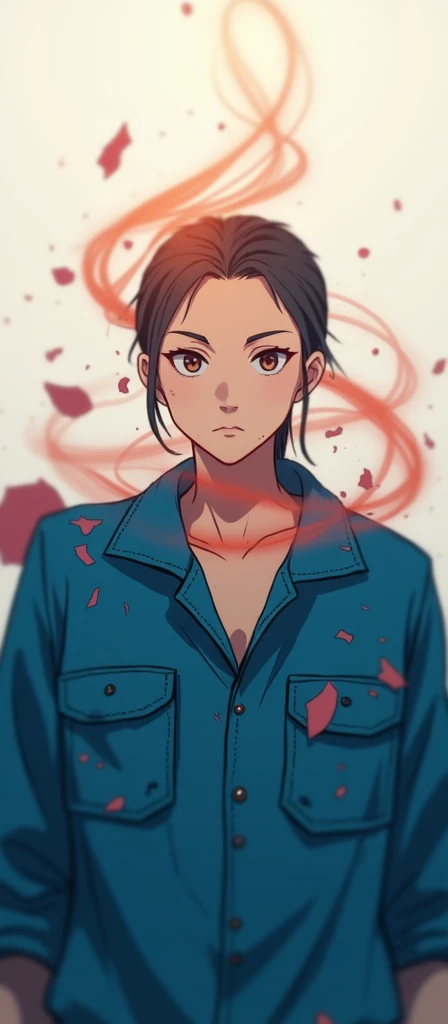 face portrait of MeiyuCipher 1girl orange spike aura in motion, damaged chinese clothes, floating pieces, trending on artstation, sharp focus, intricate details, highly detailed, detailed face (ink and watercolor painting, brushstrokes, by Russ Mills and Yoji Shinkawa) best quality, absurdres, (negative space) ,