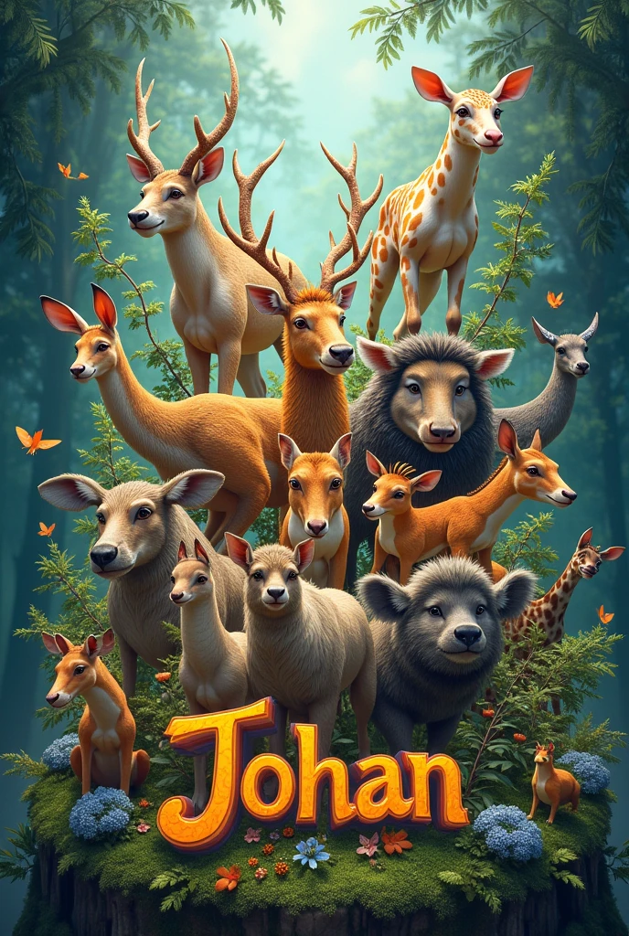 Create a book cover and animate it with Johan&#39;s name written as the title. Only with animated animals but not fictional ones
