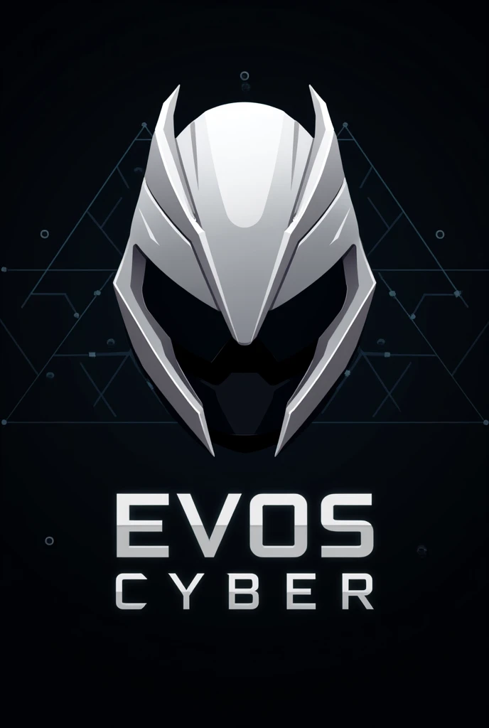 Create an e-sport logo with a white head theme with the words EVOS cyber 