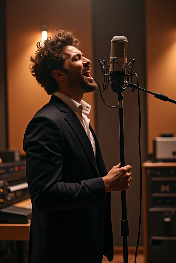 Man Singer in the studio 
