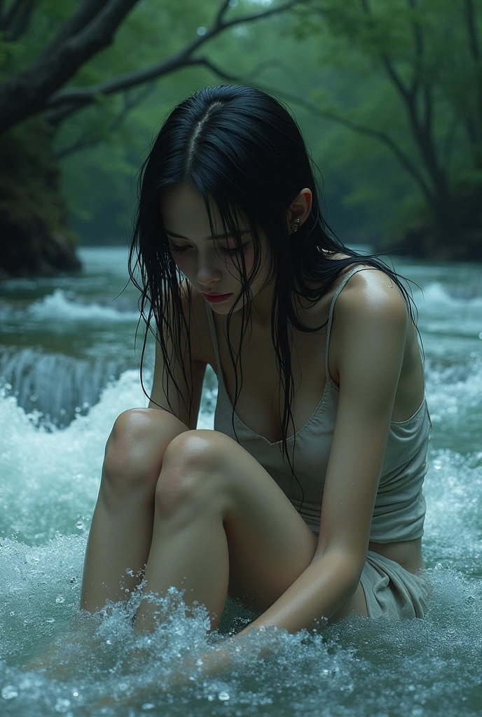 the crying woman in the river