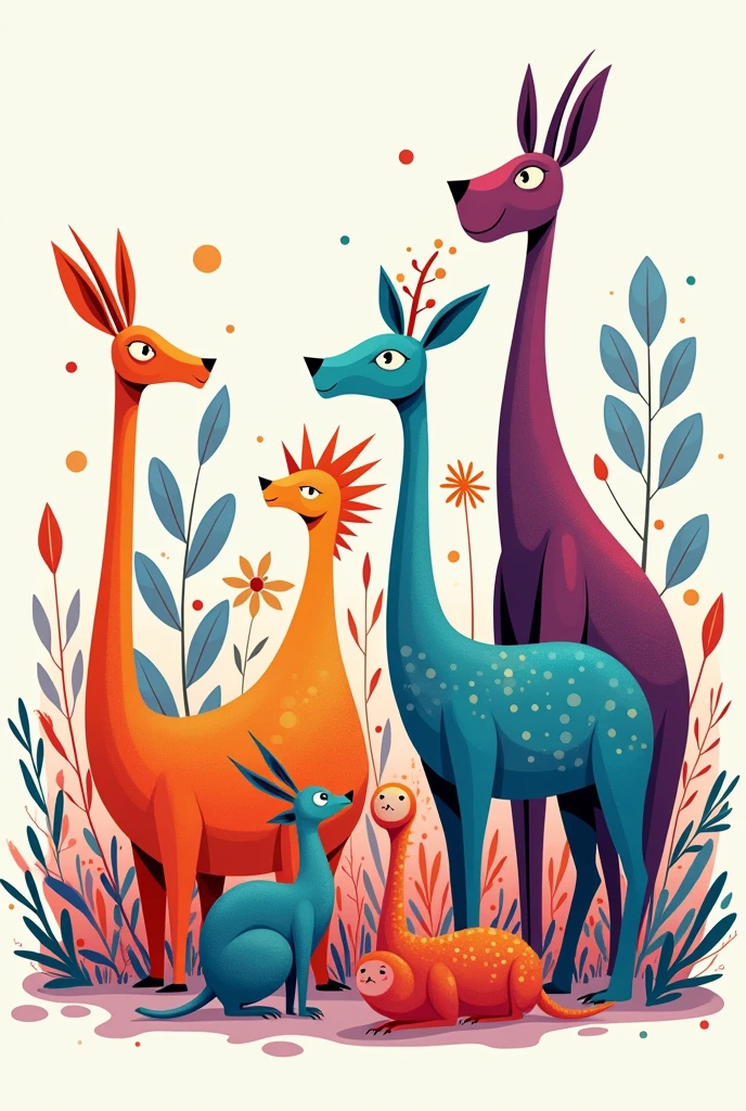 Image of colorless animals to be colored