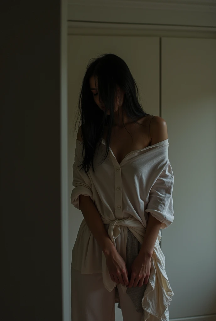 While strangled by the hands、Woman Being Raped