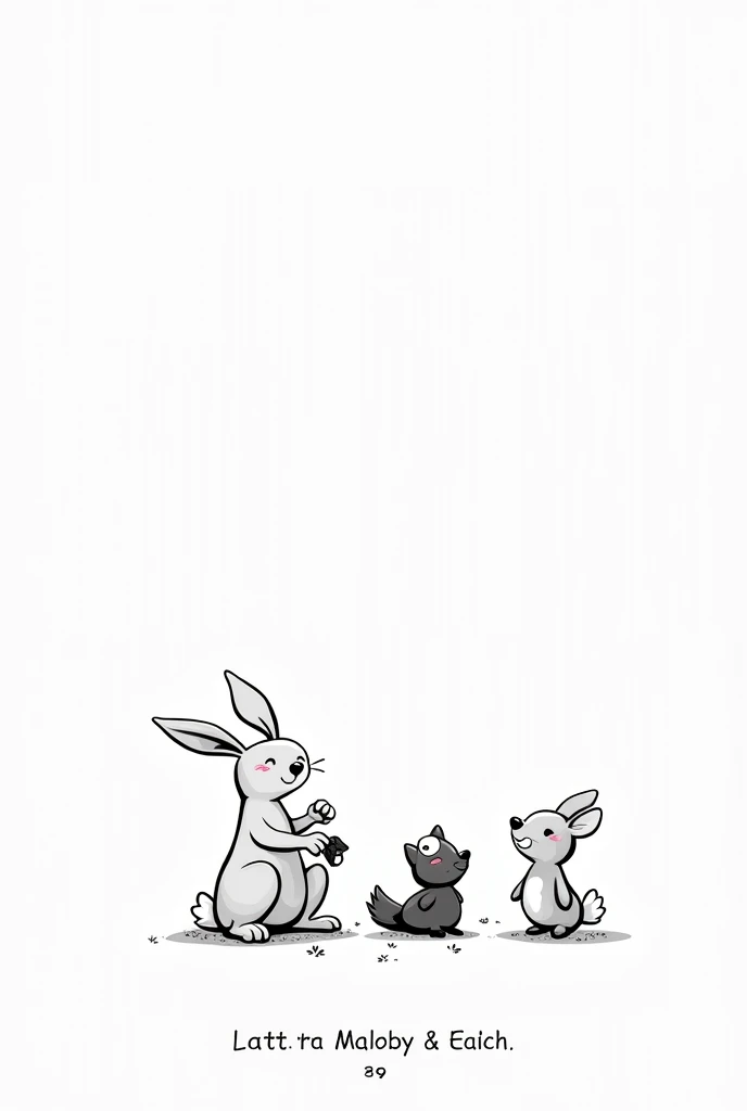 Black and white children's animals