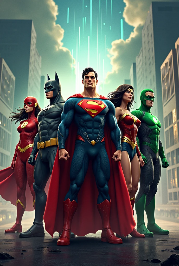 DC heroes together for an epic 3D cover