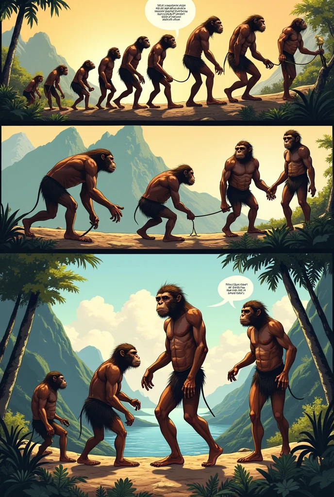 comic of the process of hominization