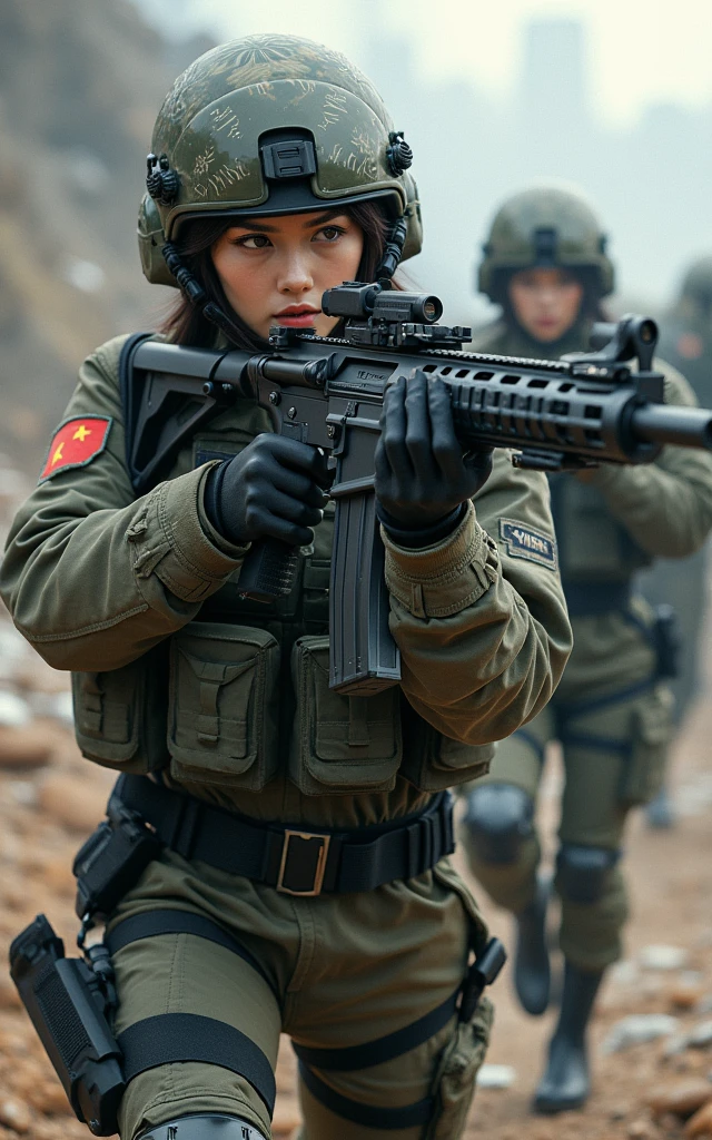 Chinese female soldiers