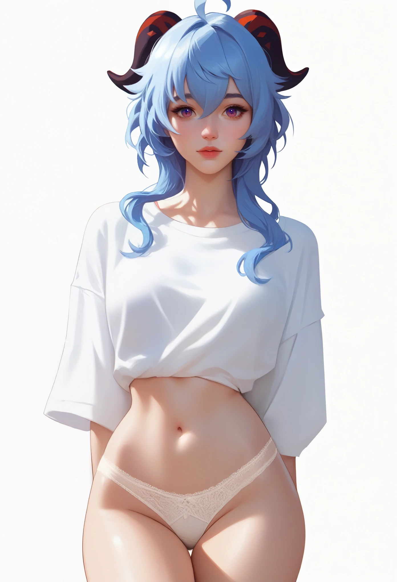 score_9, score_8_up, score_7_up,source_anime, high res image,masterpiece,best quality,girl,cute face,clear skin,ganyu_genshin,panties,