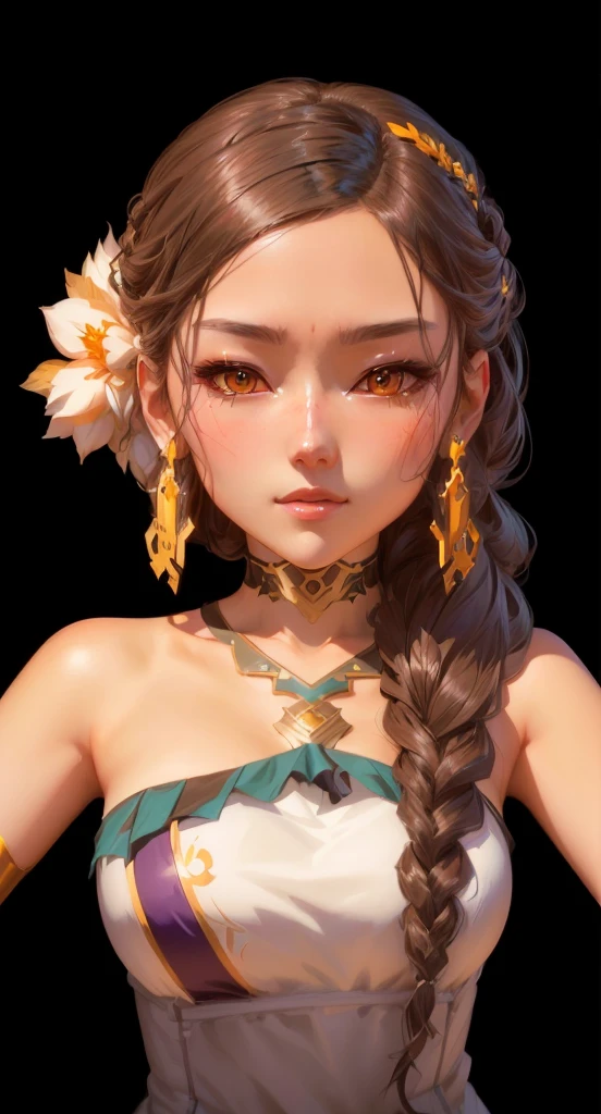 Close-up of a long-haired woman in a dress, guweiz style artwork, Inspired by WLOP, Stylized anime, Produced in collaboration with Anime Painter Studio, Rendering a cute 3D anime girl, Lovely and detailed digital art, Detailed digital anime art, In wlop style, Close-up portrait, 8k high quality detailed art