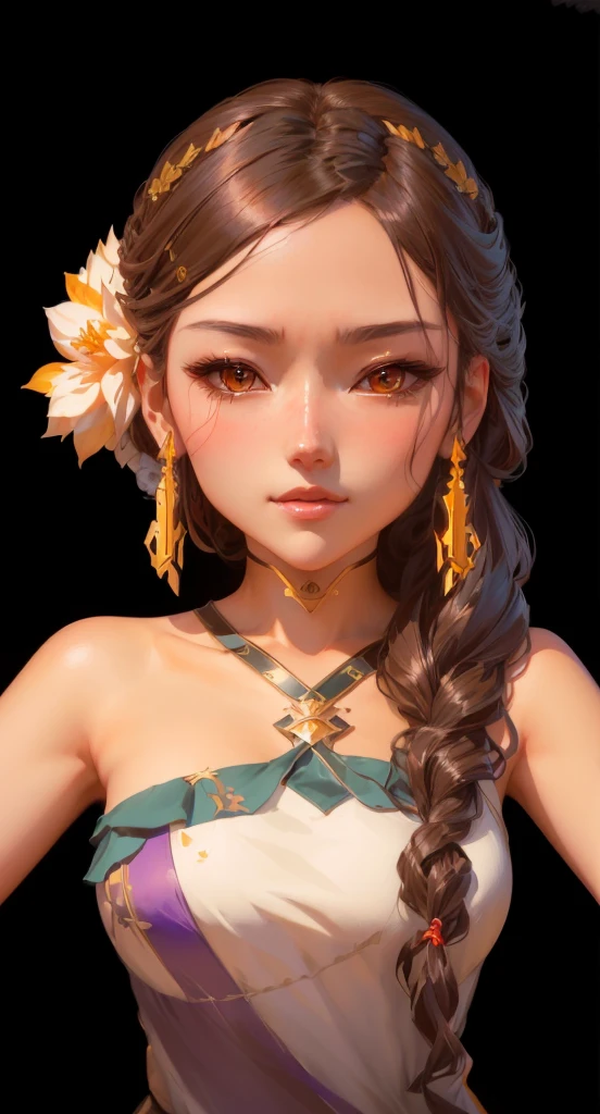 Close-up of a long-haired woman in a dress, guweiz style artwork, Inspired by WLOP, Stylized anime, Produced in collaboration with Anime Painter Studio, Rendering a cute 3D anime girl, Lovely and detailed digital art, Detailed digital anime art, In wlop style, Close-up portrait, 8k high quality detailed art
