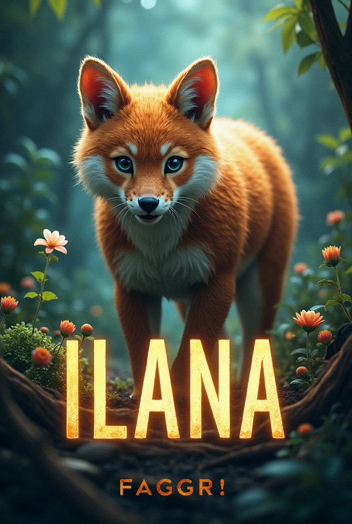 Create a book cover and animate it with Ilana&#39;s name written as the title, adding an animated but non-fictional animal.

