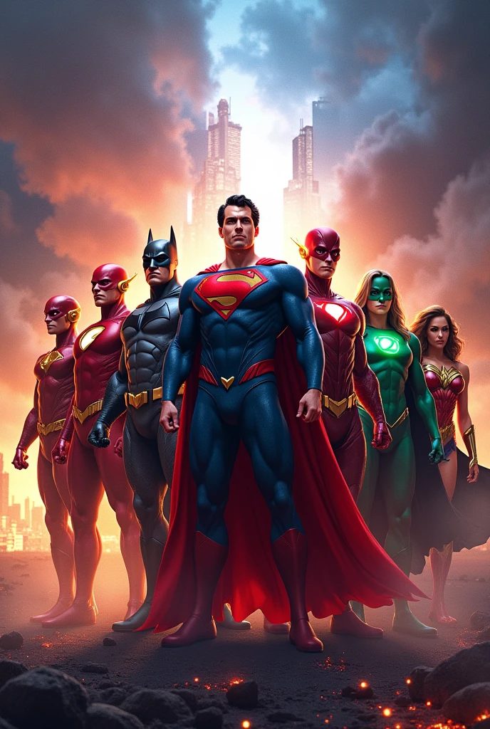DC heroes together for an epic 3D cover