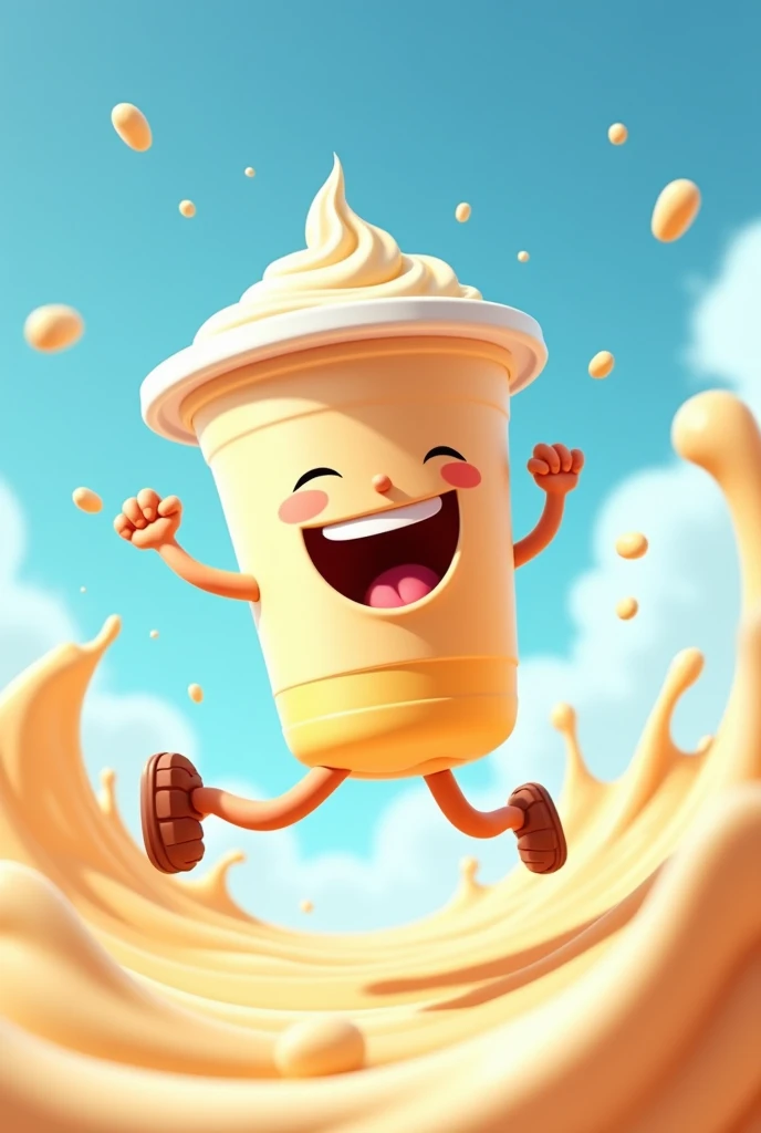 animated yogurt container jumping 

